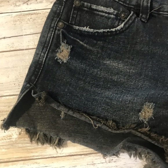 ‼️FREE PEOPLE Black Distressed Cut Off Shorts 26‼️ - Picture 8 of 8
